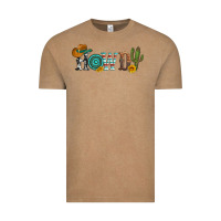 Vintage Coffee howdy with cowboy hat and cactus Vintage Tee - Artiststas