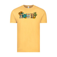 Vintage Mustard howdy with cowboy hat and cactus Vintage Tee - Artiststas
