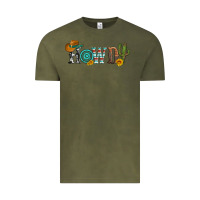 Vintage Olive howdy with cowboy hat and cactus Vintage Tee - Artiststas