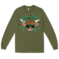 Army Green st patrick's day cow Long Sleeve Tee - MaliasSmallBusiness