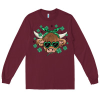Burgundy st patrick's day cow Long Sleeve Tee - MaliasSmallBusiness