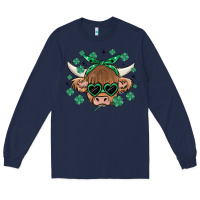 Navy st patrick's day cow Long Sleeve Tee - MaliasSmallBusiness