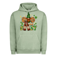 Pigment Oil Green St. Patrick's Bad and boozy with gnome Urban Hoodie - HowdyJamesFarm