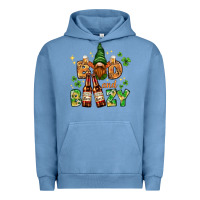 Pigment Pebble Blue St. Patrick's Bad and boozy with gnome Urban Hoodie - HowdyJamesFarm