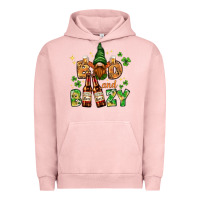 Pigment Salmon St. Patrick's Bad and boozy with gnome Urban Hoodie - HowdyJamesFarm