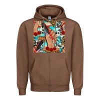 Chestnut hairdresser hand scissors and roses with serape leopard and cowhide se Zipper Hoodie - BundleAndBundleShop