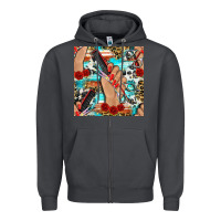 Smoke hairdresser hand scissors and roses with serape leopard and cowhide se Zipper Hoodie - BundleAndBundleShop