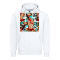 White hairdresser hand scissors and roses with serape leopard and cowhide se Zipper Hoodie - BundleAndBundleShop