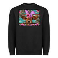 Black easter floral leopard cow Heavyweight Sweatshirt - Jasminsmagicworld