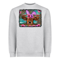 Heather Grey easter floral leopard cow Heavyweight Sweatshirt - Jasminsmagicworld