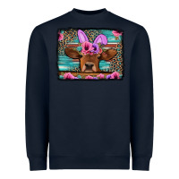Navy easter floral leopard cow Heavyweight Sweatshirt - Jasminsmagicworld