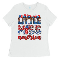 White little miss America Ladies Tee - Zillion Design Studio