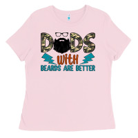 Bubblegum Pink dads with beards are better Ladies Tee - JahusDesignShop
