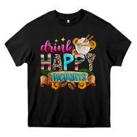 Black drink happy thoughts Heavy Core Tee - Zillion Design Studio