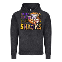Vintage Black i'm just here for the snacks baseball purple and g Vintage Hoodie - Jasminsmagicworld