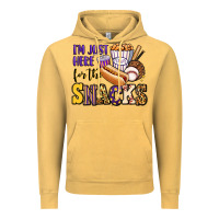 Vintage Mustard i'm just here for the snacks baseball purple and g Vintage Hoodie - Jasminsmagicworld