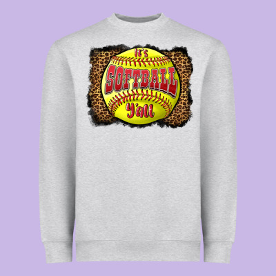 It's Softball Y'all Heavyweight Sweatshirt Designed By Lillyallendesigns