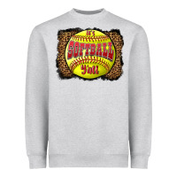 Heather Grey it's softball y'all Heavyweight Sweatshirt - LillyAllenDesigns