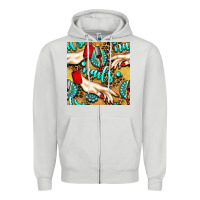 Dove Grey hand and nail polish with turquoise gemstone and leopard seamless patt Zipper Hoodie - BundleAndBundleShop