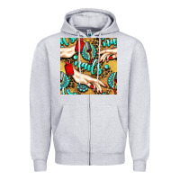 Heather Grey hand and nail polish with turquoise gemstone and leopard seamless patt Zipper Hoodie - BundleAndBundleShop