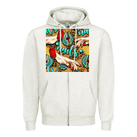 Oatmeal Heather hand and nail polish with turquoise gemstone and leopard seamless patt Zipper Hoodie - BundleAndBundleShop