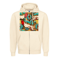 Sandshell hand and nail polish with turquoise gemstone and leopard seamless patt Zipper Hoodie - BundleAndBundleShop