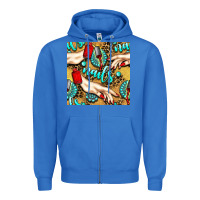 True Royal hand and nail polish with turquoise gemstone and leopard seamless patt Zipper Hoodie - BundleAndBundleShop