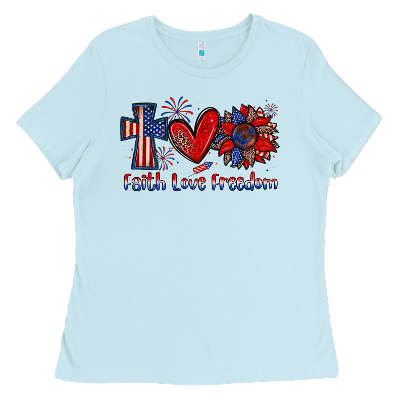 Faith Love Freedom Ladies Tee by Zillion Design Studio | Teevron