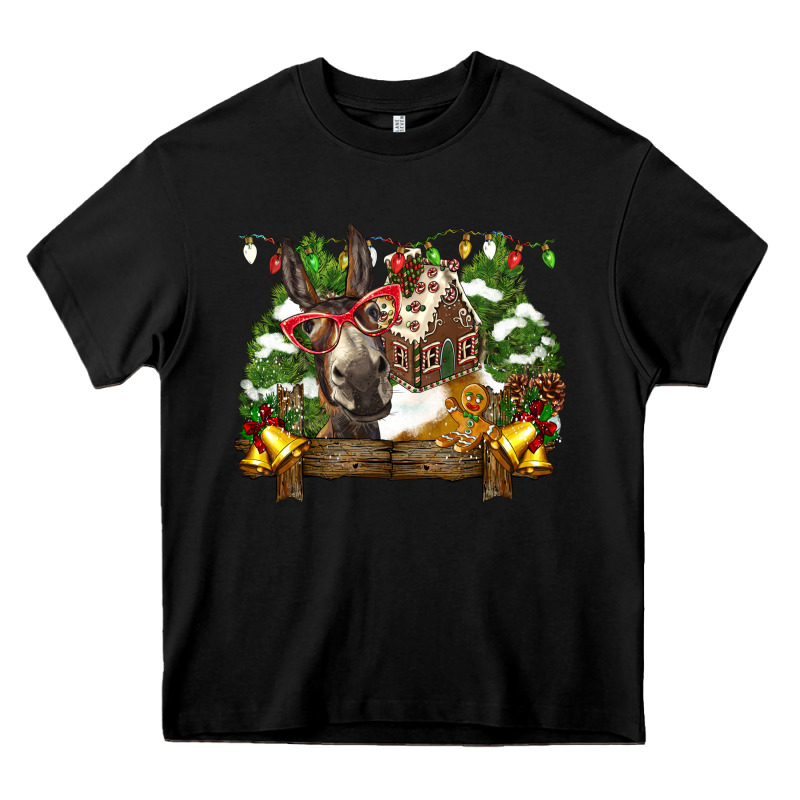 Christmas Donkey Candy House Heavy Core Tee by BarkalooDesign | Teevron