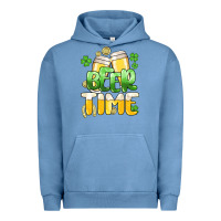 Pigment Pebble Blue St.Patrick's Beer time Urban Hoodie - HowdyJamesFarm