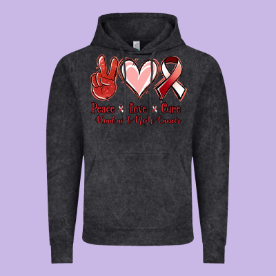 Peace Love Cure Head And Neck Cancer Vintage Hoodie Designed By Jasminsmagicworld