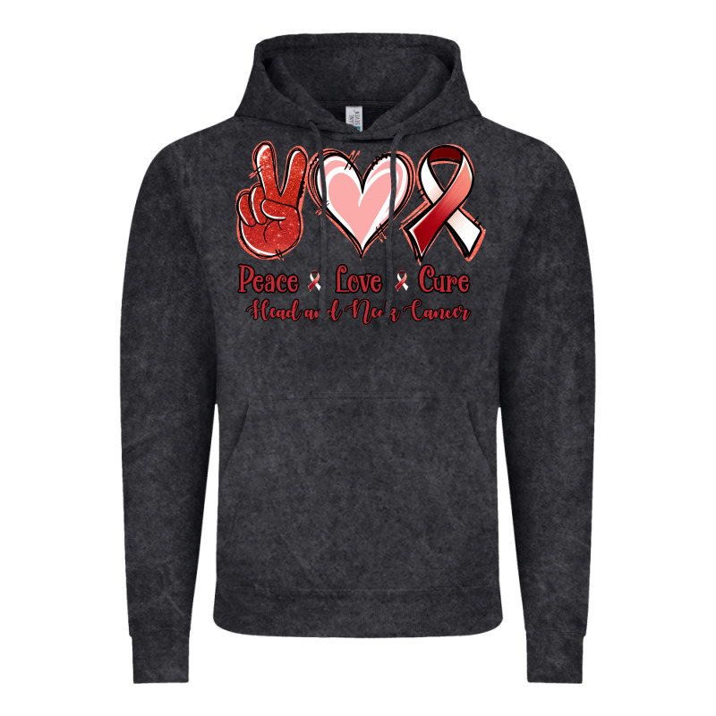 Peace Love Cure Head And Neck Cancer Vintage Hoodie by Jasminsmagicworld | Teevron