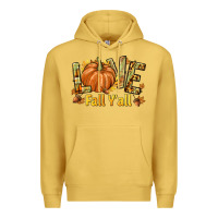 Antique Gold Love Fall Y'all Premium Hoodie - texasbilliewilder