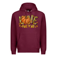 Burgundy Love Fall Y'all Premium Hoodie - texasbilliewilder