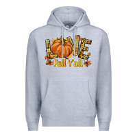 Heather Grey Love Fall Y'all Premium Hoodie - texasbilliewilder