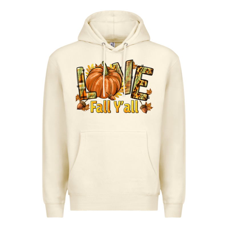 Love Fall Y'all Premium Hoodie by texasbilliewilder | Teevron