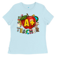 Baby Blue a plus teacher Ladies Tee - texasbilliewilder