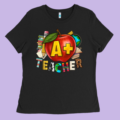 A Plus Teacher Ladies Tee Designed By Texasbilliewilder