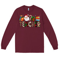 Burgundy teacher christmas Long Sleeve Tee - JahusDesignShop