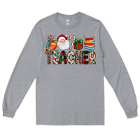 Heather Grey teacher christmas Long Sleeve Tee - JahusDesignShop