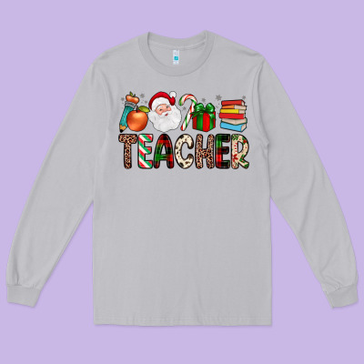 Teacher Christmas Long Sleeve Tee Designed By Jahusdesignshop