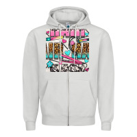 Leopard And Cowhide Hair And Curling Iron With Hearts And Flowers Seam Zipper Hoodie | Teevron