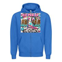 True Royal leopard and cowhide hair and curling iron with hearts and flowers seam Zipper Hoodie - BundleAndBundleShop