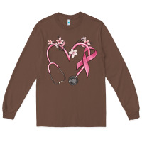 Chestnut stethoscope nurse medical breast cancer awareness Long Sleeve Tee - MaliasSmallBusiness
