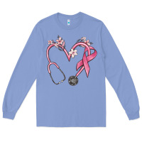 Colony Blue stethoscope nurse medical breast cancer awareness Long Sleeve Tee - MaliasSmallBusiness