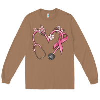 Toasted Coconut stethoscope nurse medical breast cancer awareness Long Sleeve Tee - MaliasSmallBusiness