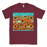 Burgundy turquoise leopard distressed serape background tumbler Classic Tee - Jasminsmagicworld
