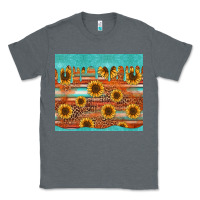 Charcoal Heather turquoise leopard distressed serape background tumbler Classic Tee - Jasminsmagicworld