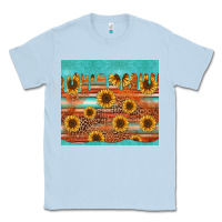 Dusty Blue turquoise leopard distressed serape background tumbler Classic Tee - Jasminsmagicworld