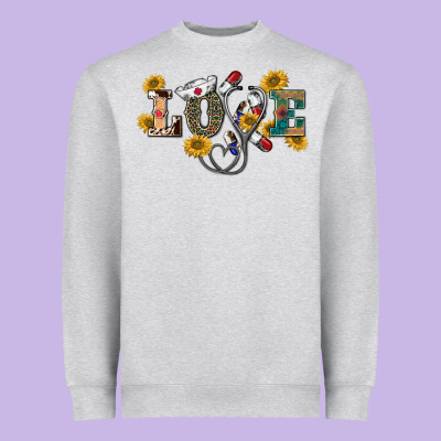 Western Love Nurse Heavyweight Sweatshirt Designed By Barkaloodesign